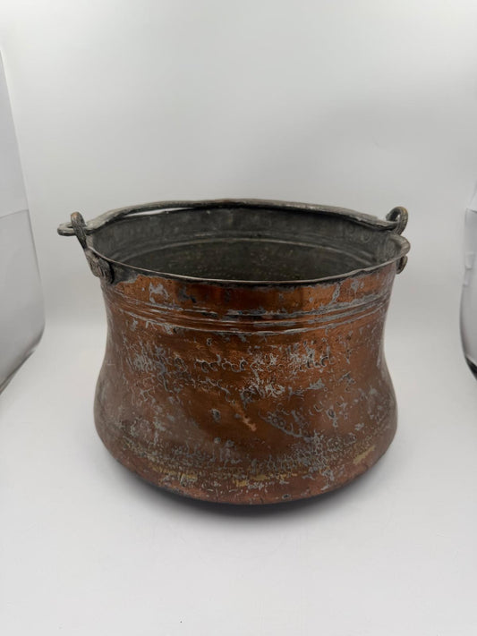 Vintage Dose Kupfer mit Kupferlöffel Set von 2 selten