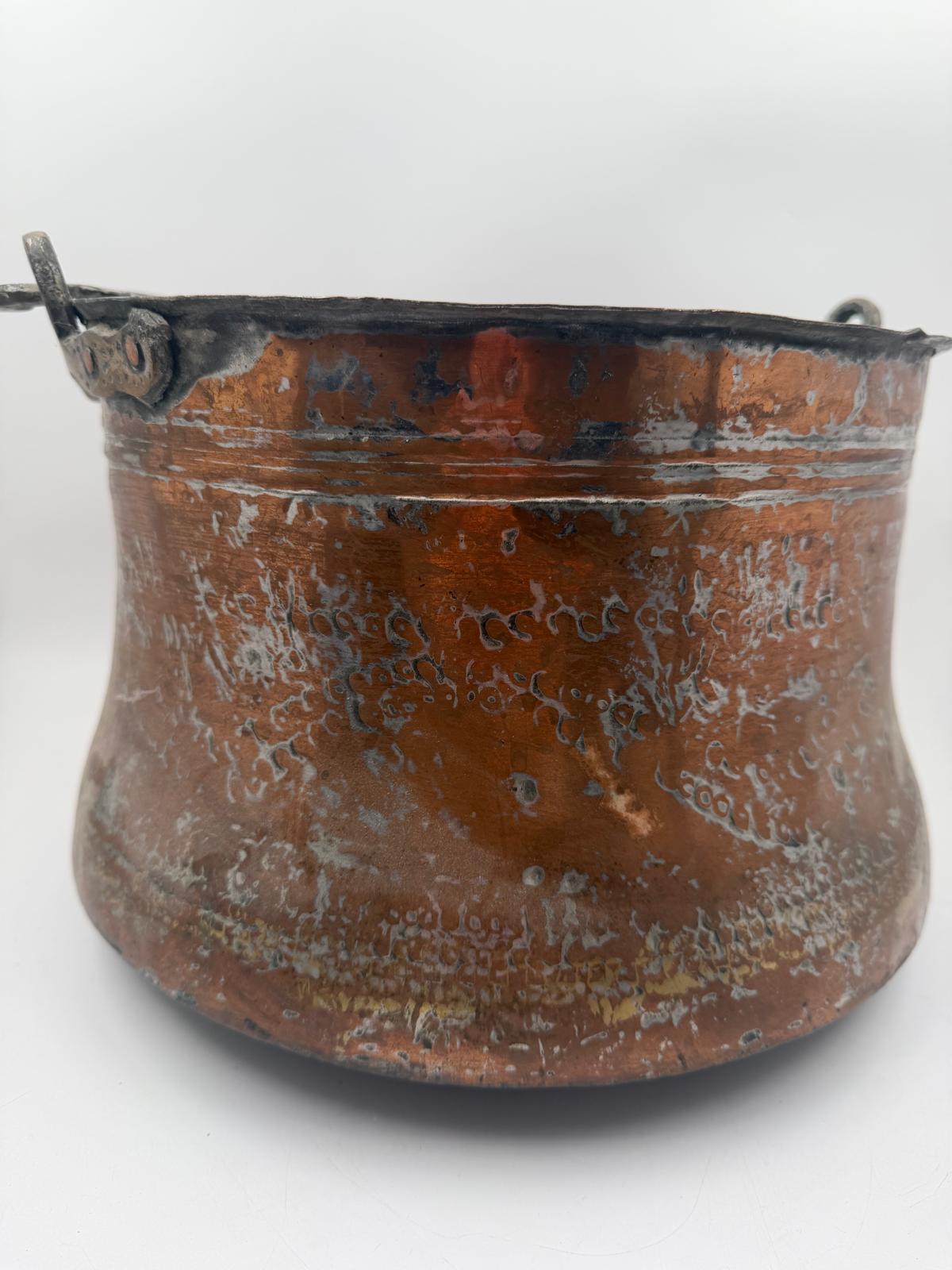 Vintage Dose Kupfer mit Kupferlöffel Set von 2 selten