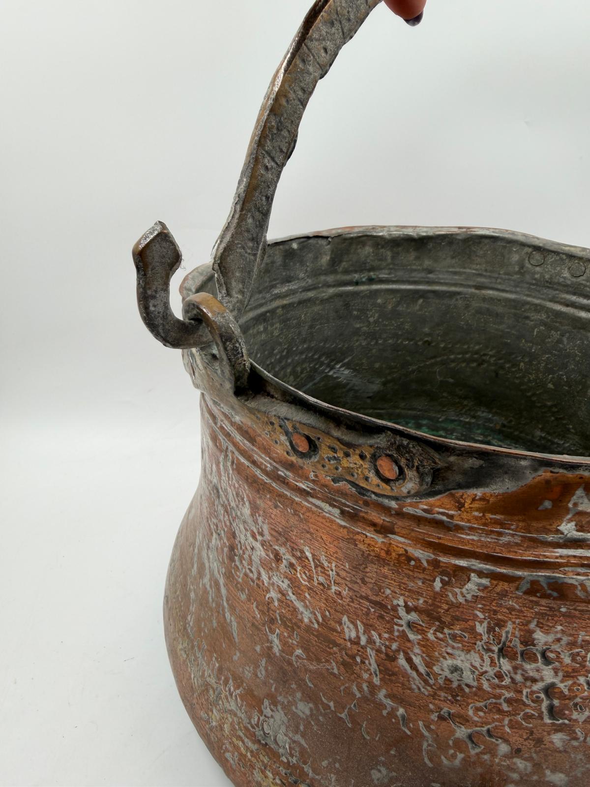 Vintage Dose Kupfer mit Kupferlöffel Set von 2 selten