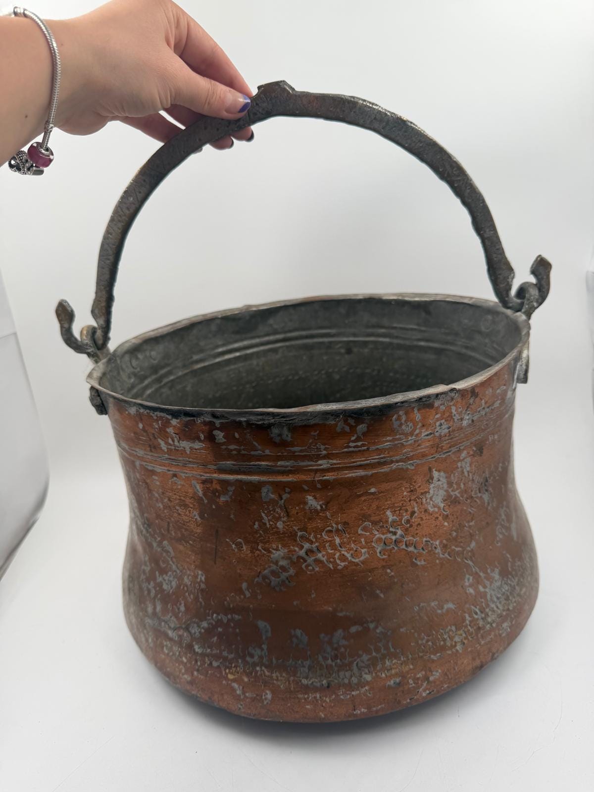 Vintage Dose Kupfer mit Kupferlöffel Set von 2 selten