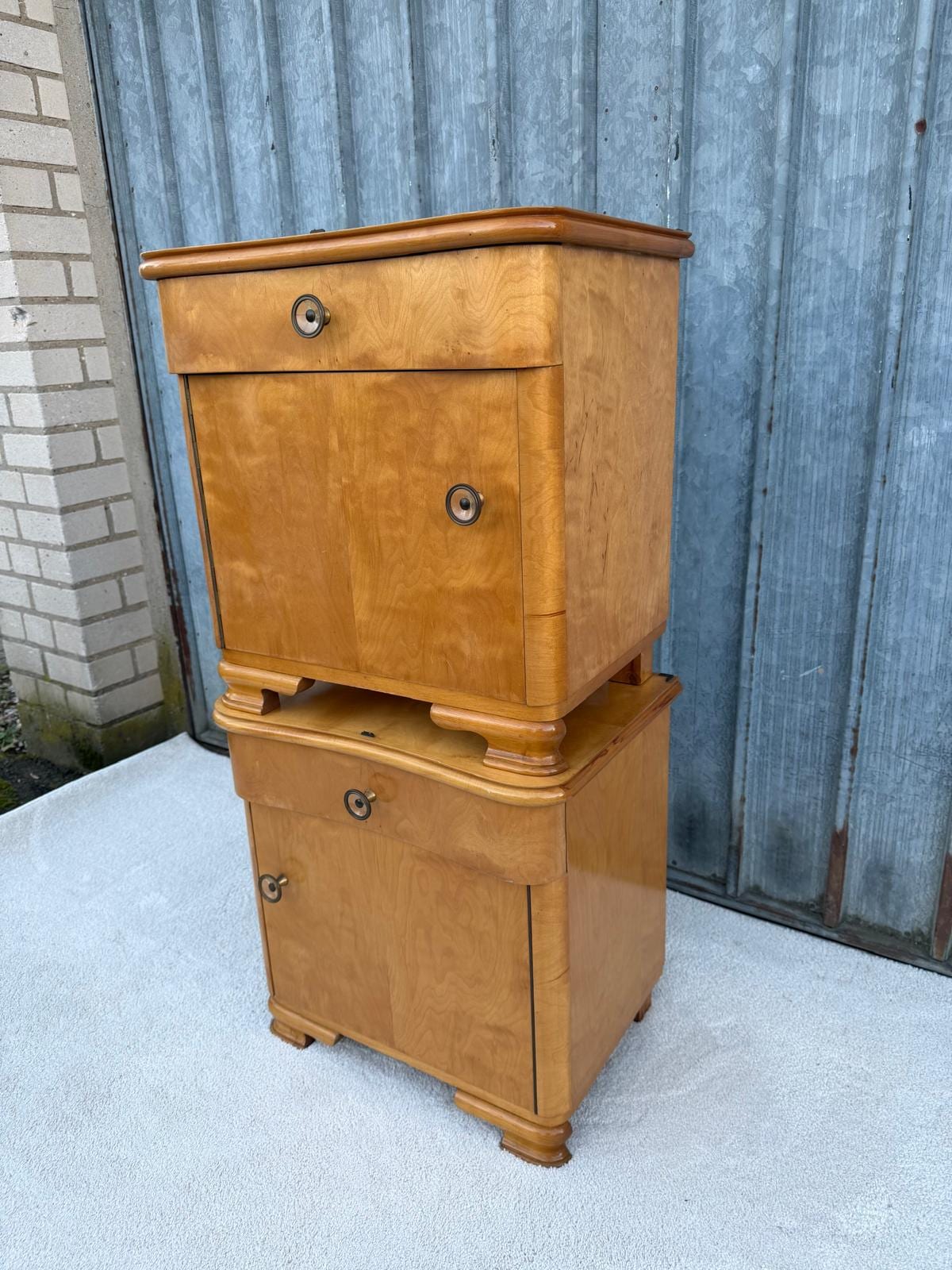 Vintage Nachttisch Set von 2 aus Holz