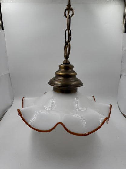 Vintage Deckenlampe Glas orange Rand Ø30cm Pre-Loved