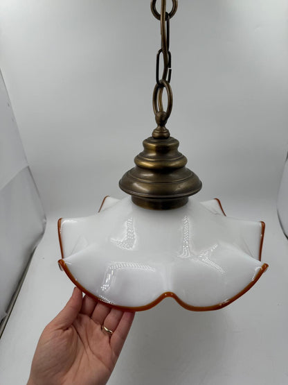Vintage Deckenlampe Glas orange Rand Ø30cm Pre-Loved