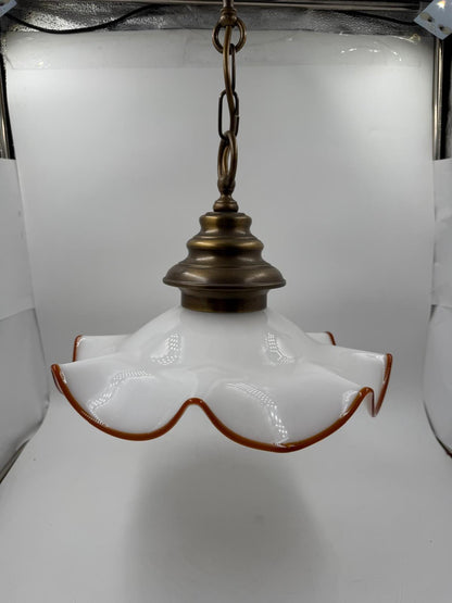 Vintage Deckenlampe Glas orange Rand Ø30cm Pre-Loved