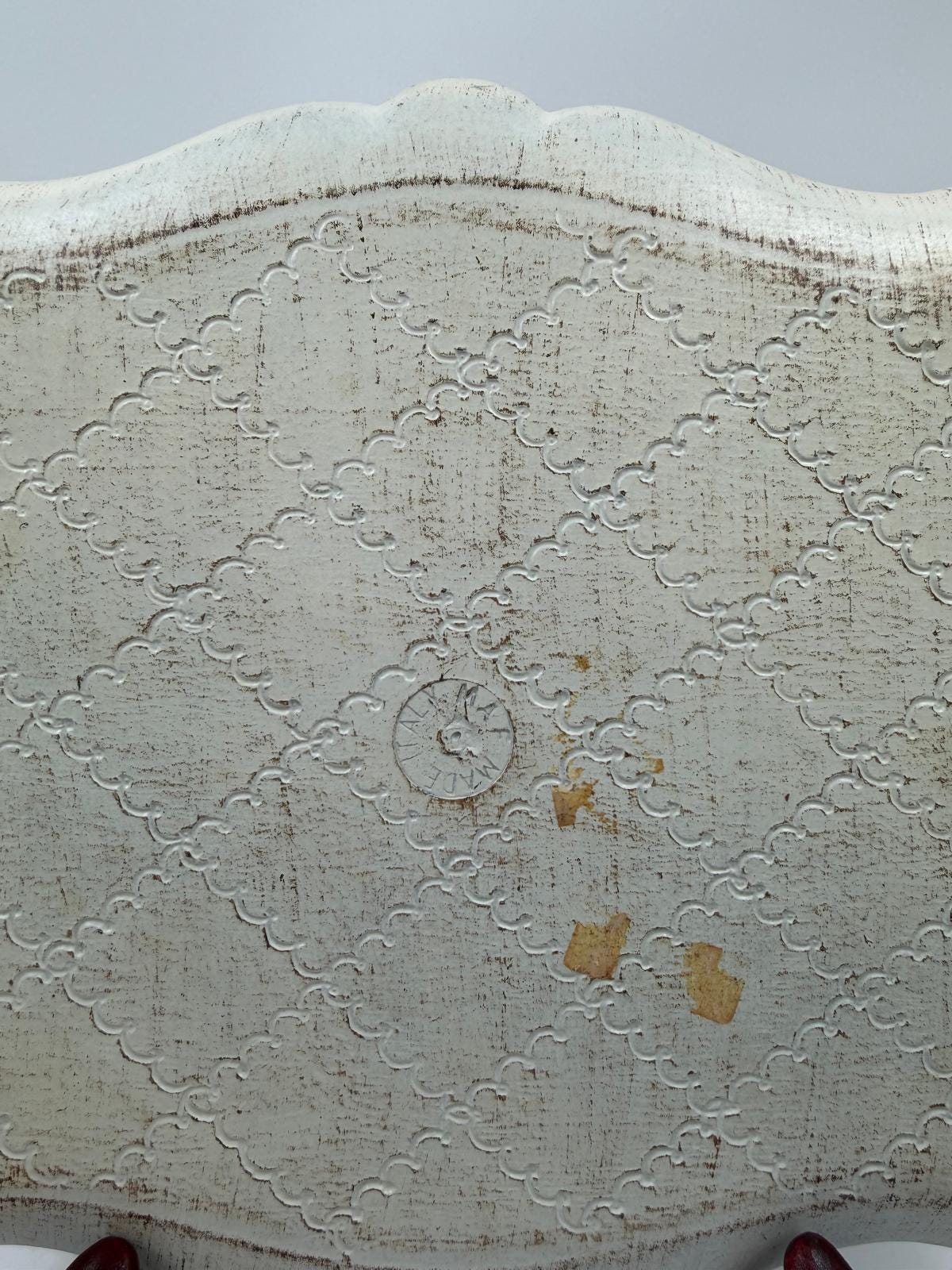 Vintage Tablett Florentiner Stil mit Mohnblumen