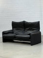 Vintage Sofa Maralunga von Vico Magistretti für Cassina, schwarzes Leder