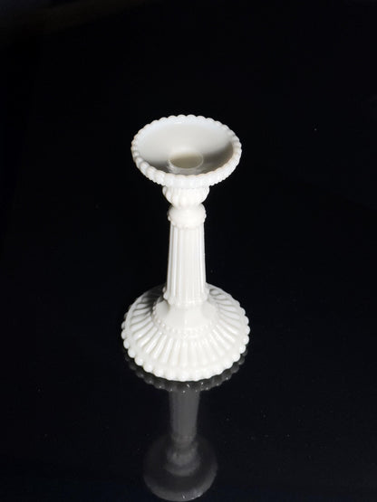 Vintage Kerzenhalter Vallérysthal Modell 3343 von Portieux 21cm Opalglas