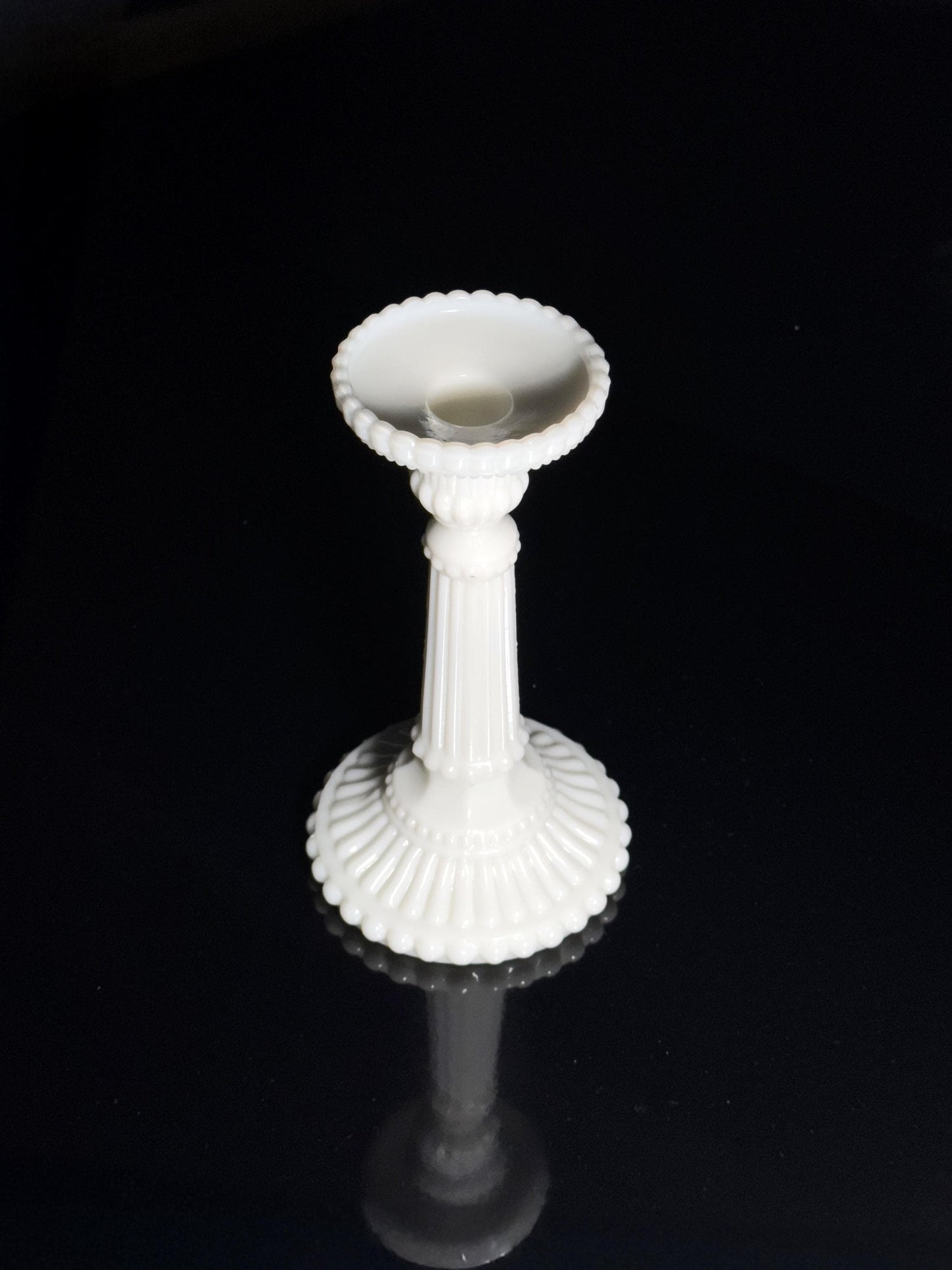 Vintage Kerzenhalter Vallérysthal Modell 3343 von Portieux 21cm Opalglas