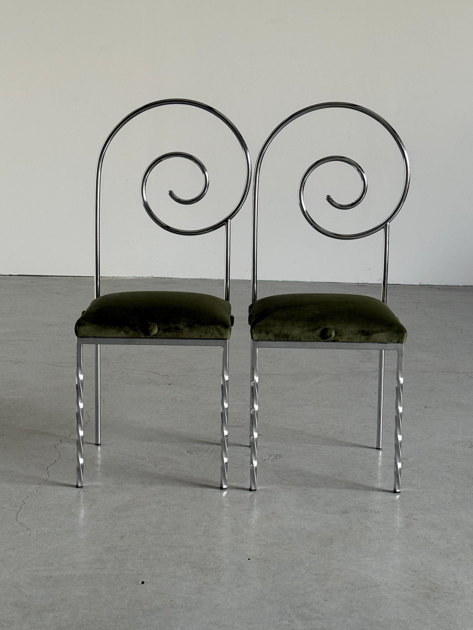 Vintage Stuhl Suspiral von Luigi Serafini für Sawaya und Moroni, Set von 2