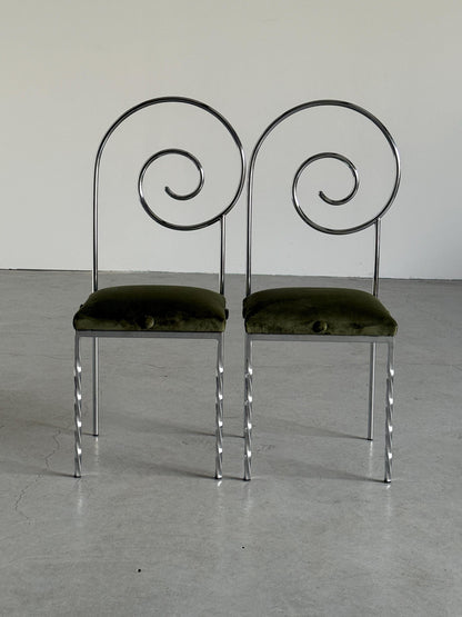 Vintage Stuhl Suspiral von Luigi Serafini für Sawaya und Moroni, Set von 2