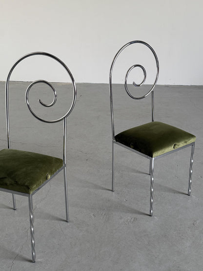 Vintage Stuhl Suspiral von Luigi Serafini für Sawaya und Moroni, Set von 2