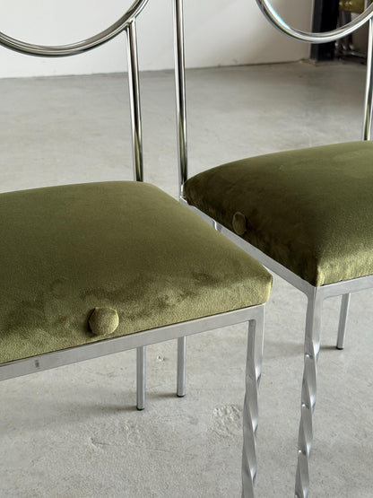 Vintage Stuhl Suspiral von Luigi Serafini für Sawaya und Moroni, Set von 2