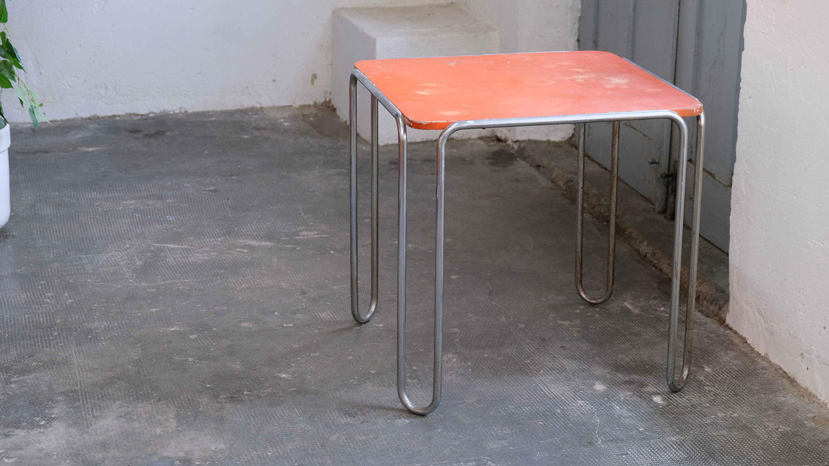 Vintage Tisch B 10 von Marcel Breuer für Mora orange