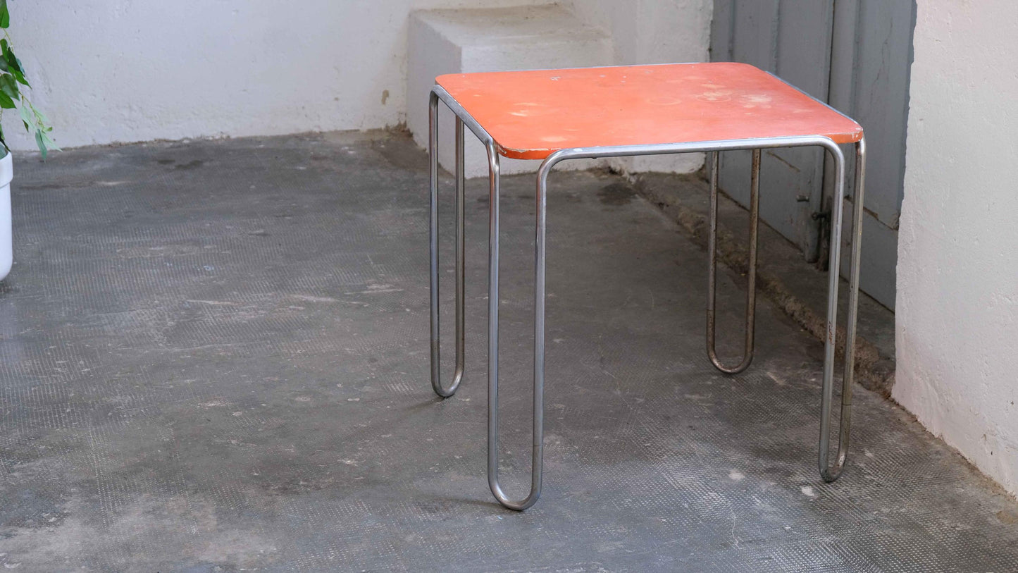Vintage Tisch B 10 von Marcel Breuer für Mora orange
