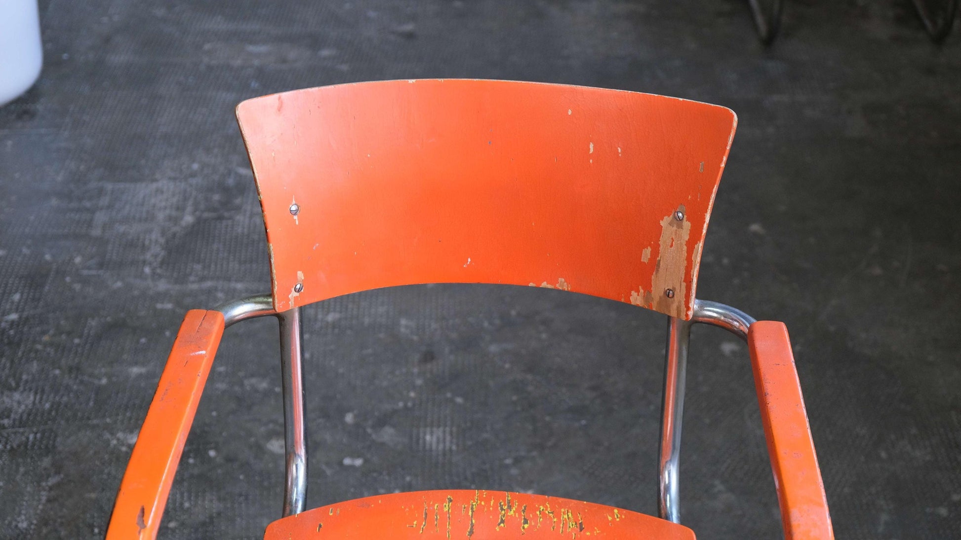 Vintage Freischwinger Stuhl von Mart Stam für Mora, Orange Chrom