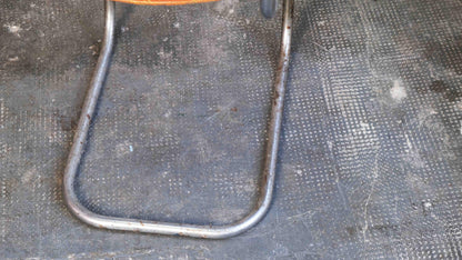 Vintage Freischwinger Stuhl von Mart Stam für Mora, Orange Chrom
