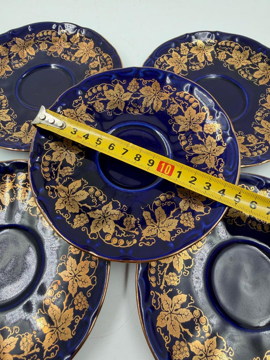 Vintage Porzellan-Service Bareuther Echt Kobalt Set von 5 von Bareuther seltenes Sammlerstück