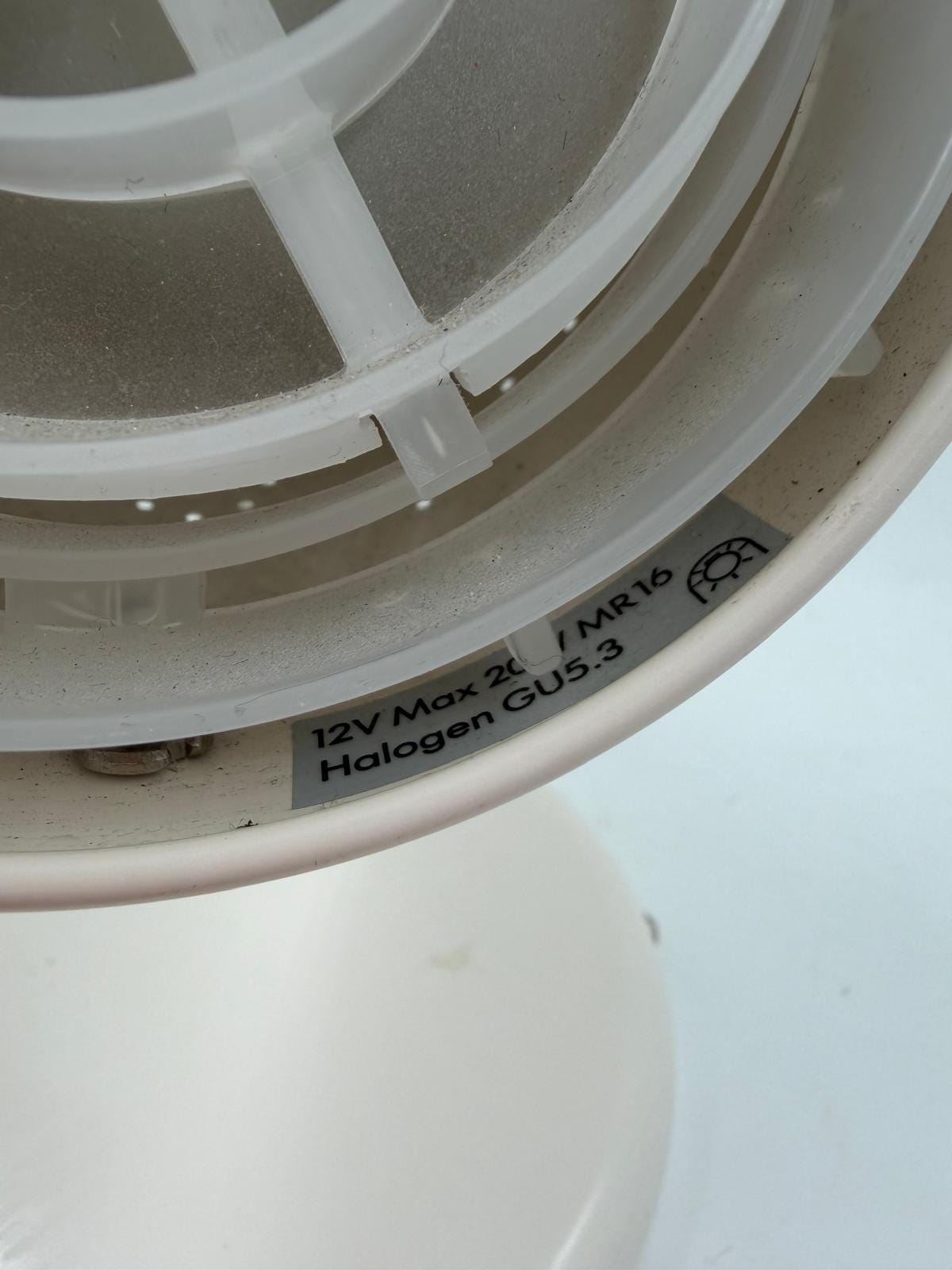 Vintage Tischlampe SNÖIG von IKEA weiß verstellbarer Lampenkopf