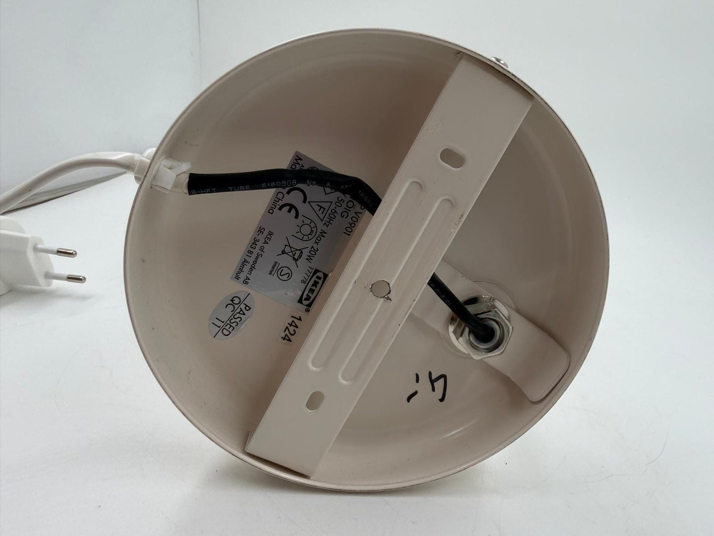 Vintage Tischlampe SNÖIG von IKEA weiß verstellbarer Lampenkopf