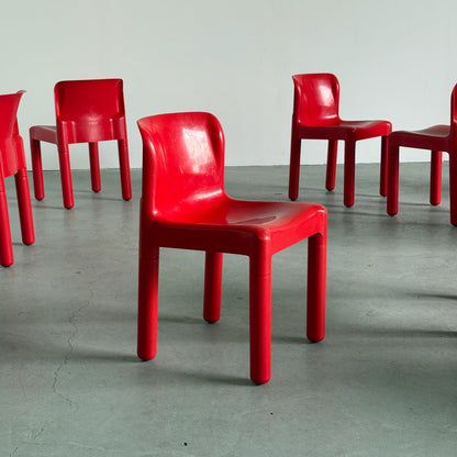 Vintage Stuhl '4875' von Carlo Bartoli für Kartell, Rot