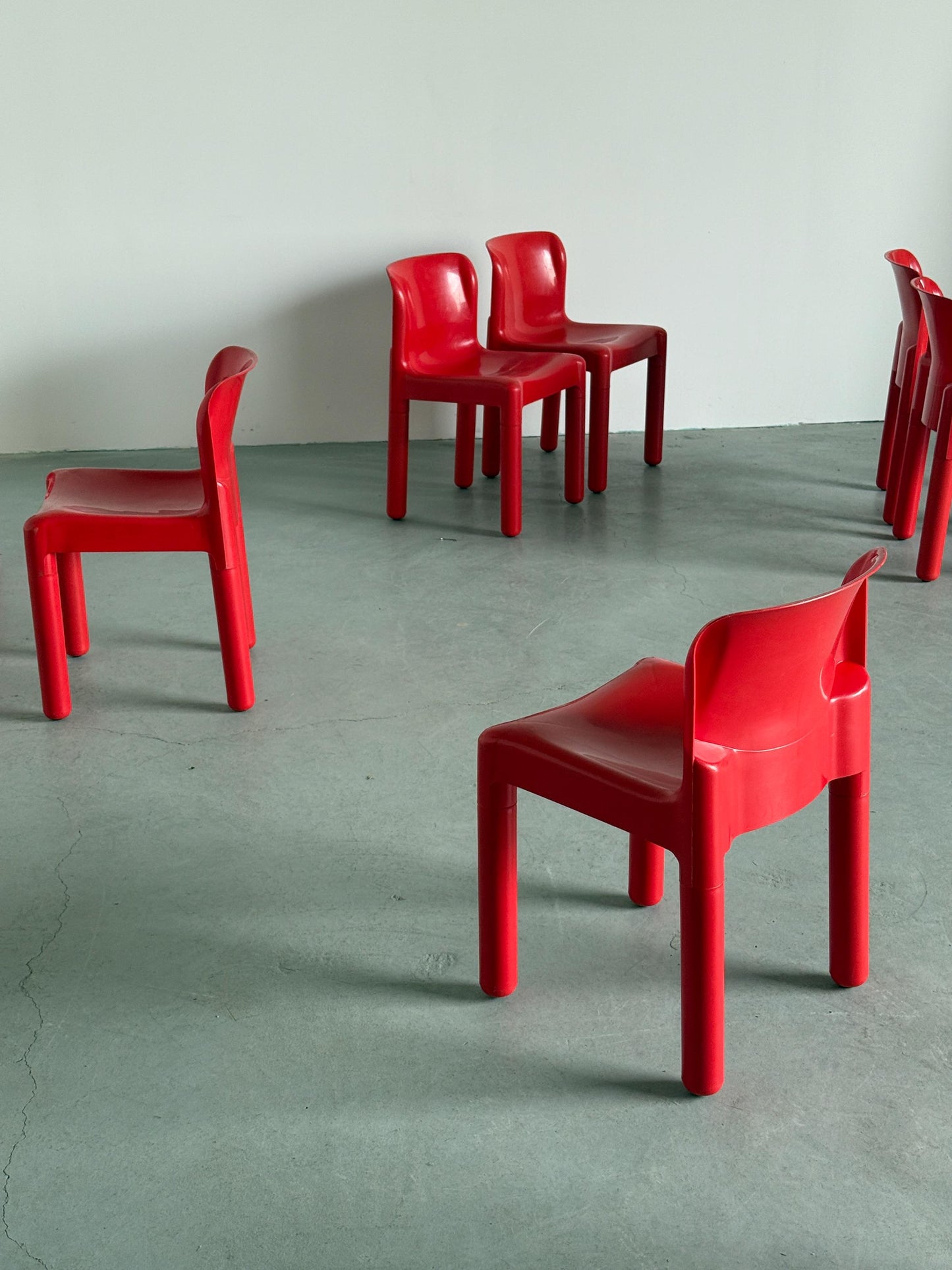 Vintage Stuhl '4875' von Carlo Bartoli für Kartell, Rot