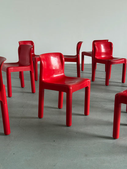 Vintage Stuhl '4875' von Carlo Bartoli für Kartell, Rot