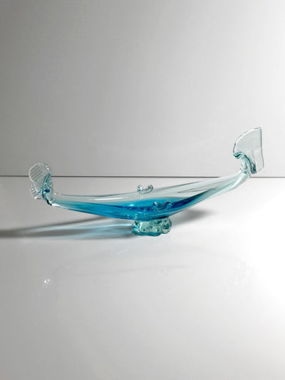 Vintage Murano Ashtray "Gondola" in Aqua Blue, Italy 1970s