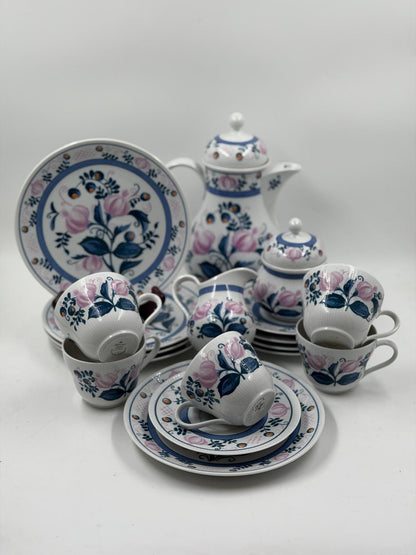 Vintage Kaffeeservice von Seltmann Weiden Blumenmuster für 6 Personen