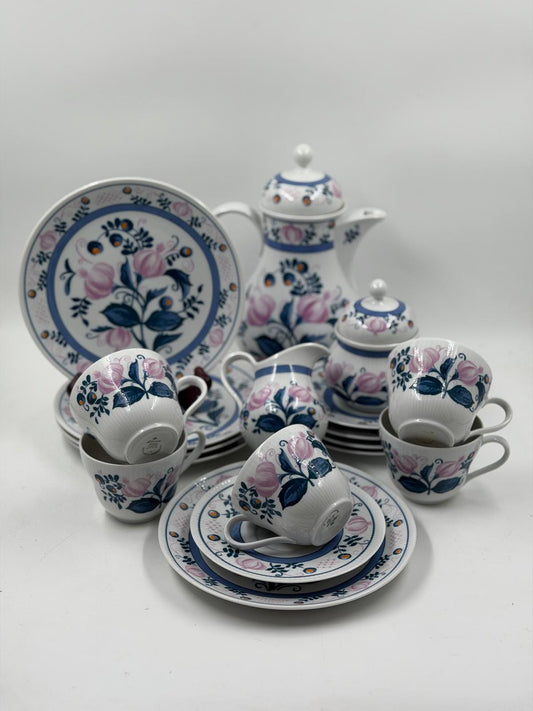 Vintage Kaffeeservice von Seltmann Weiden Blumenmuster für 6 Personen