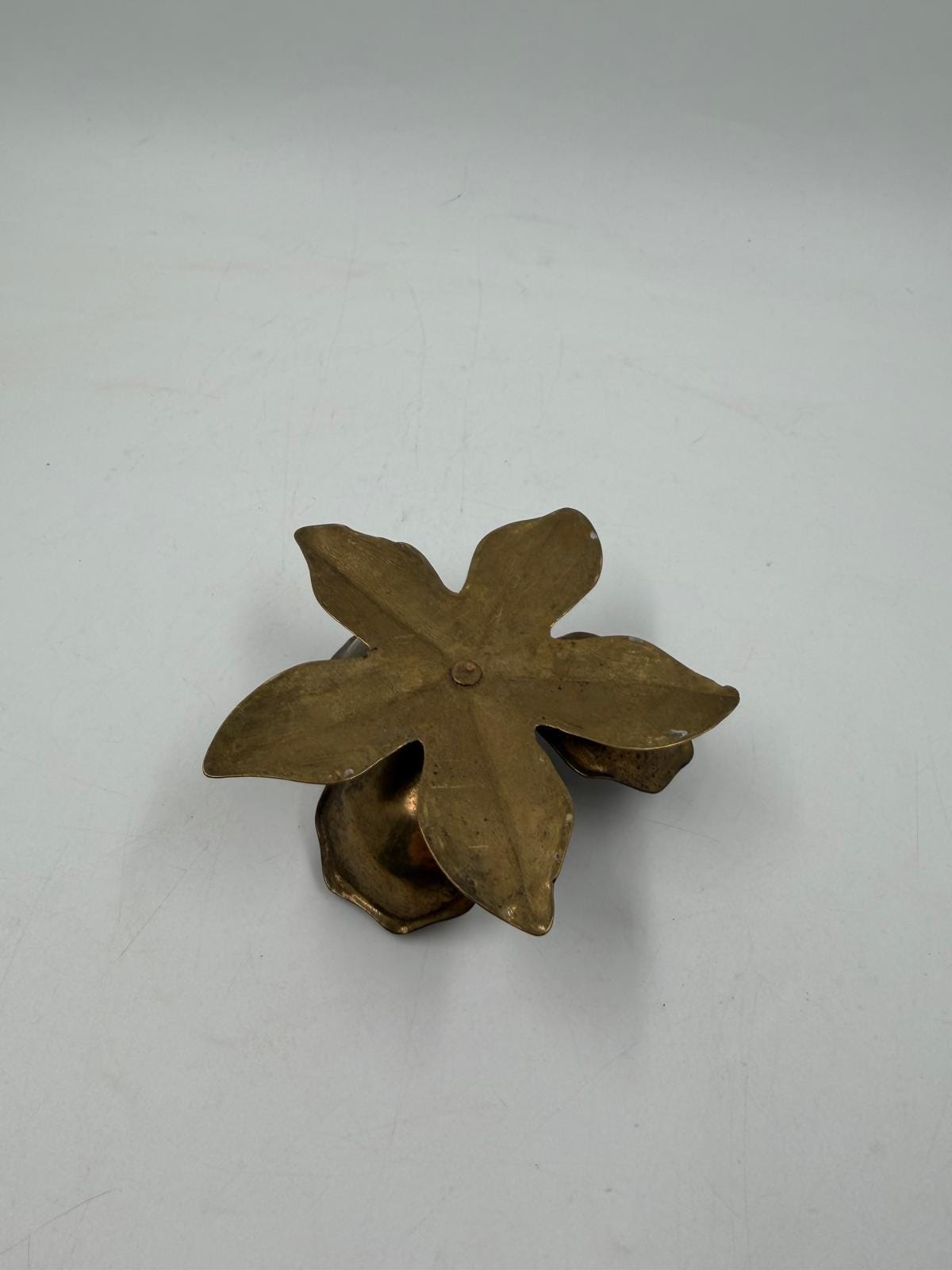 Vintage Kerzenhalter Blume Messing Patina