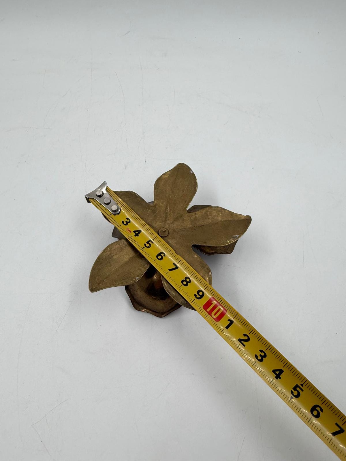 Vintage Kerzenhalter Blume Messing Patina