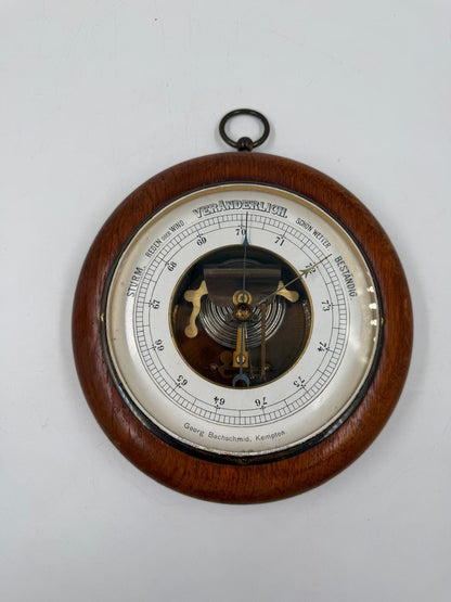 Vintage Wetterstation zur Wandmontage messingfarben Holzton Vintage Dekoration Holz Messing