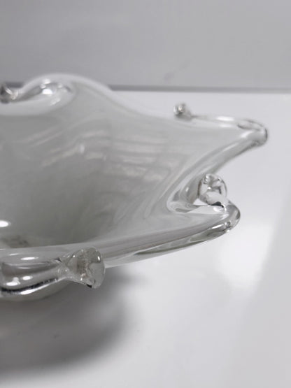 Vintage Aschenbecher Murano Filigrana Opalina von Handgemacht für Italien
