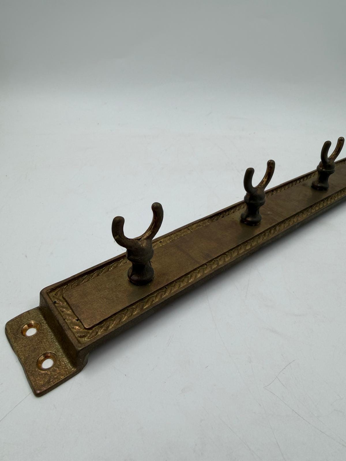 Vintage Wandboard Hakenleiste mit 4 Küchenutensil Holz Metall