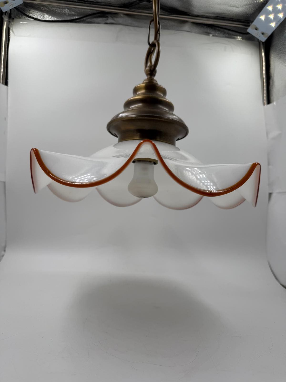 Vintage Deckenlampe Glas orange Rand Ø30cm Pre-Loved