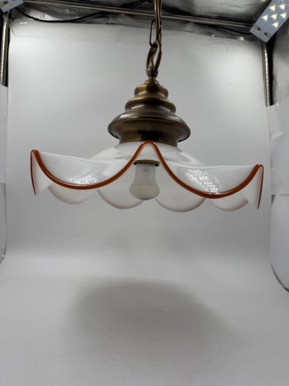 Vintage Deckenlampe Glas orange Rand Ø30cm Pre-Loved