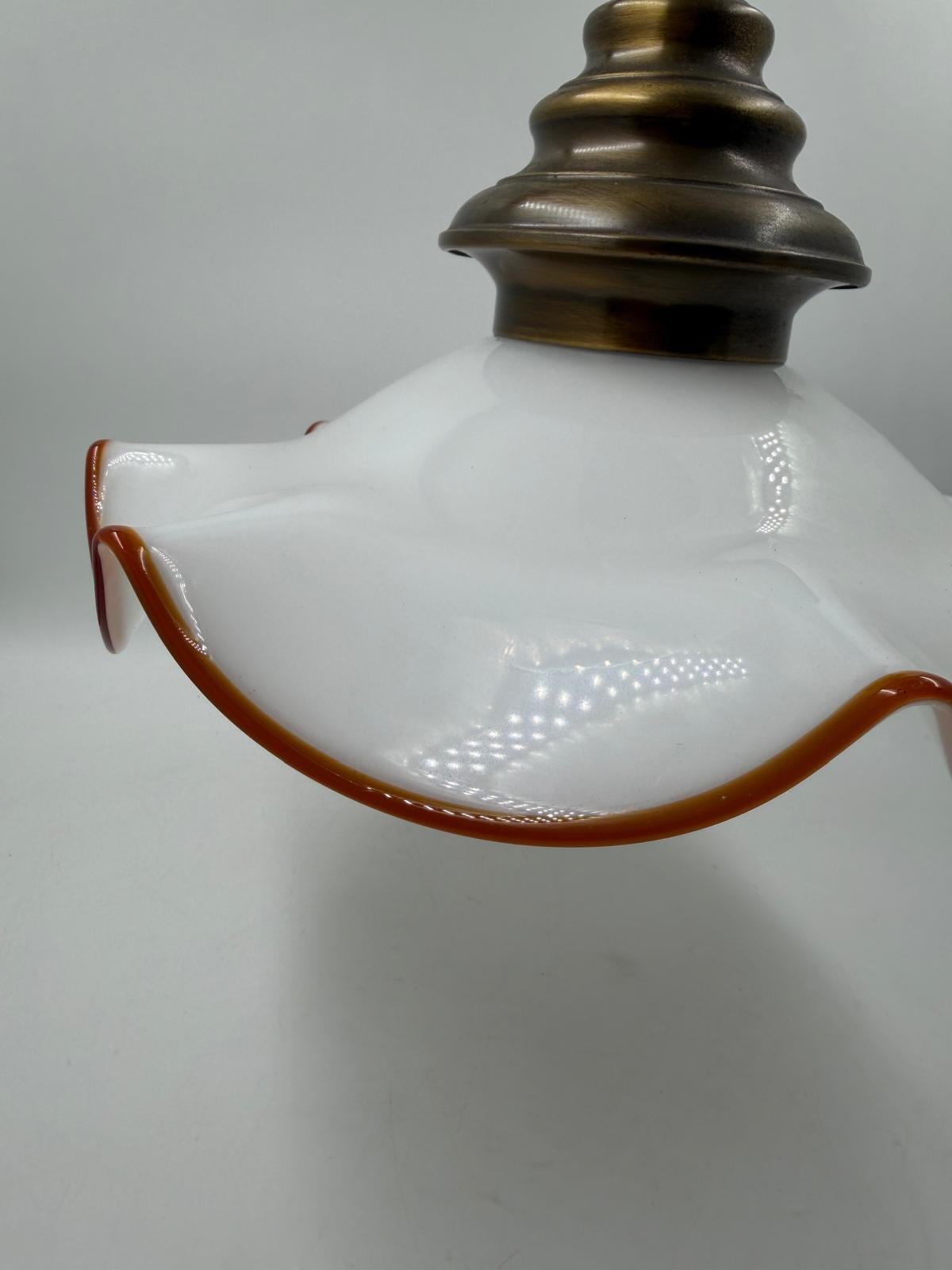Vintage Deckenlampe Glas orange Rand Ø30cm Pre-Loved