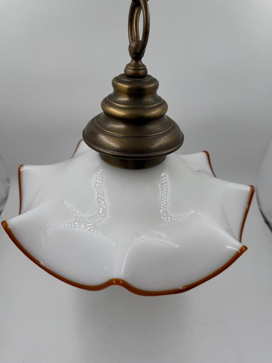 Vintage Deckenlampe Glas orange Rand Ø30cm Pre-Loved