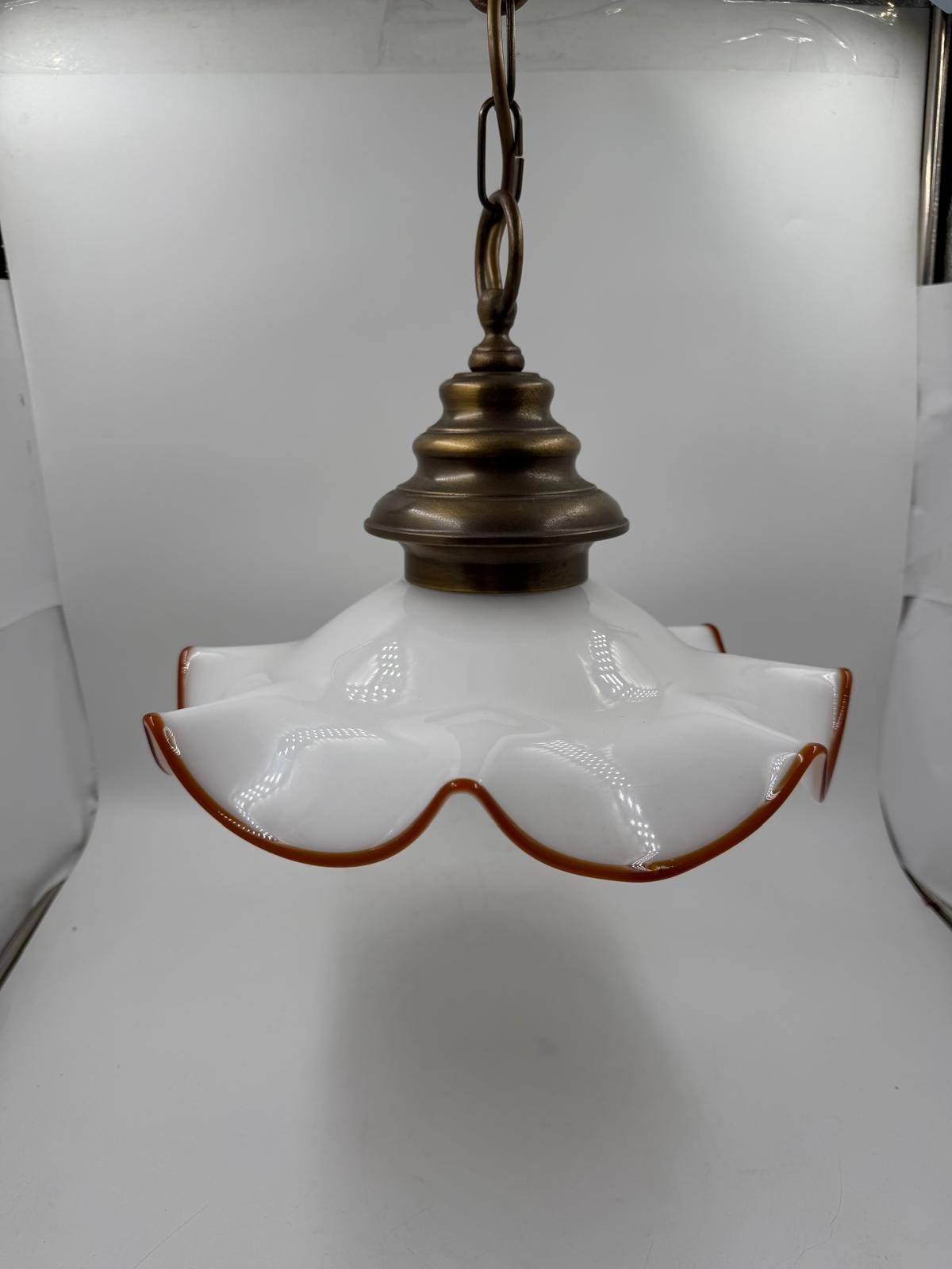 Vintage Deckenlampe Glas orange Rand Ø30cm Pre-Loved