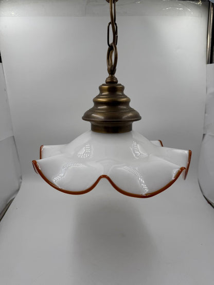 Vintage Deckenlampe Glas orange Rand Ø30cm Pre-Loved