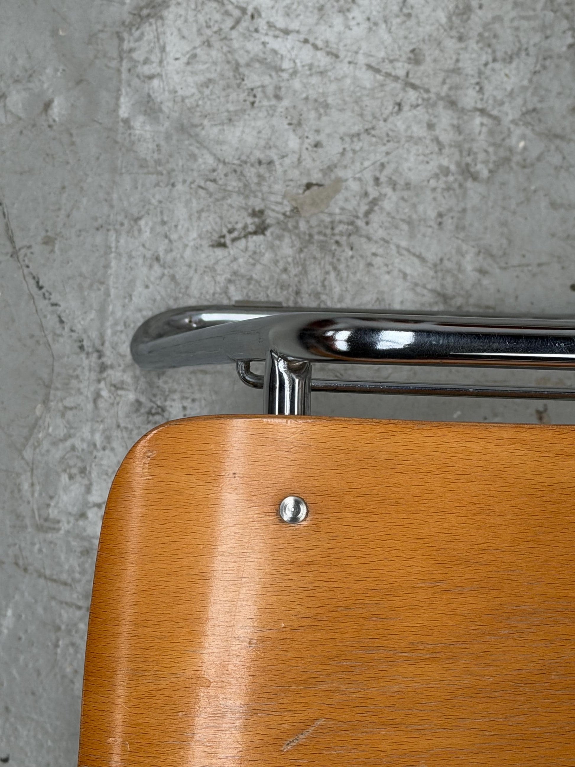 Vintage Stapelstuhl aus Bugholz und Chrom von West Germany