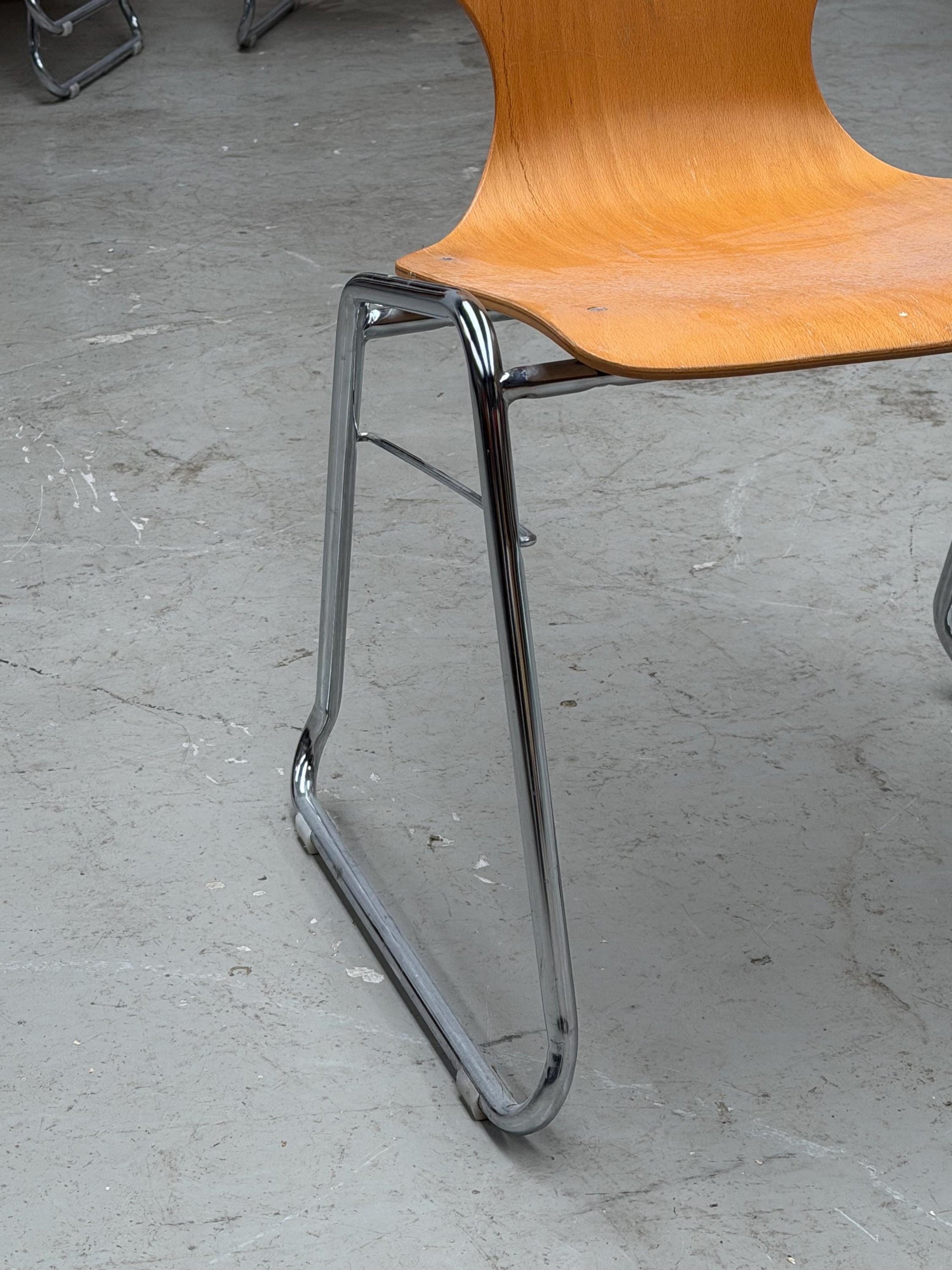 Vintage Stapelstuhl aus Bugholz und Chrom von West Germany