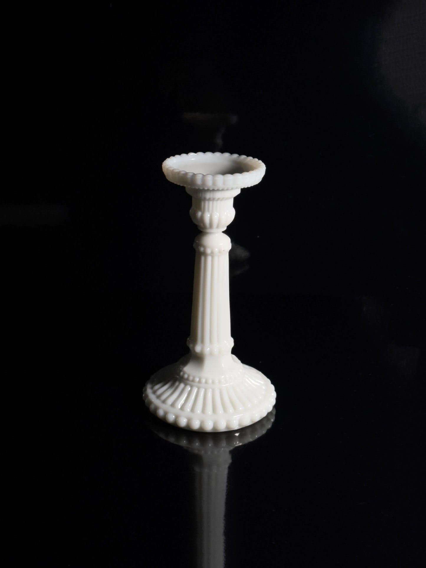Vintage Kerzenhalter Vallérysthal Modell 3343 von Portieux 21cm Opalglas