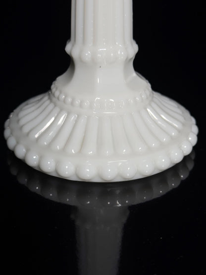 Vintage Kerzenhalter Vallérysthal Modell 3343 von Portieux 21cm Opalglas