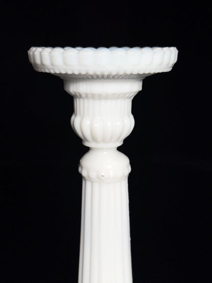 Vintage Kerzenhalter Vallérysthal Modell 3343 von Portieux 21cm Opalglas