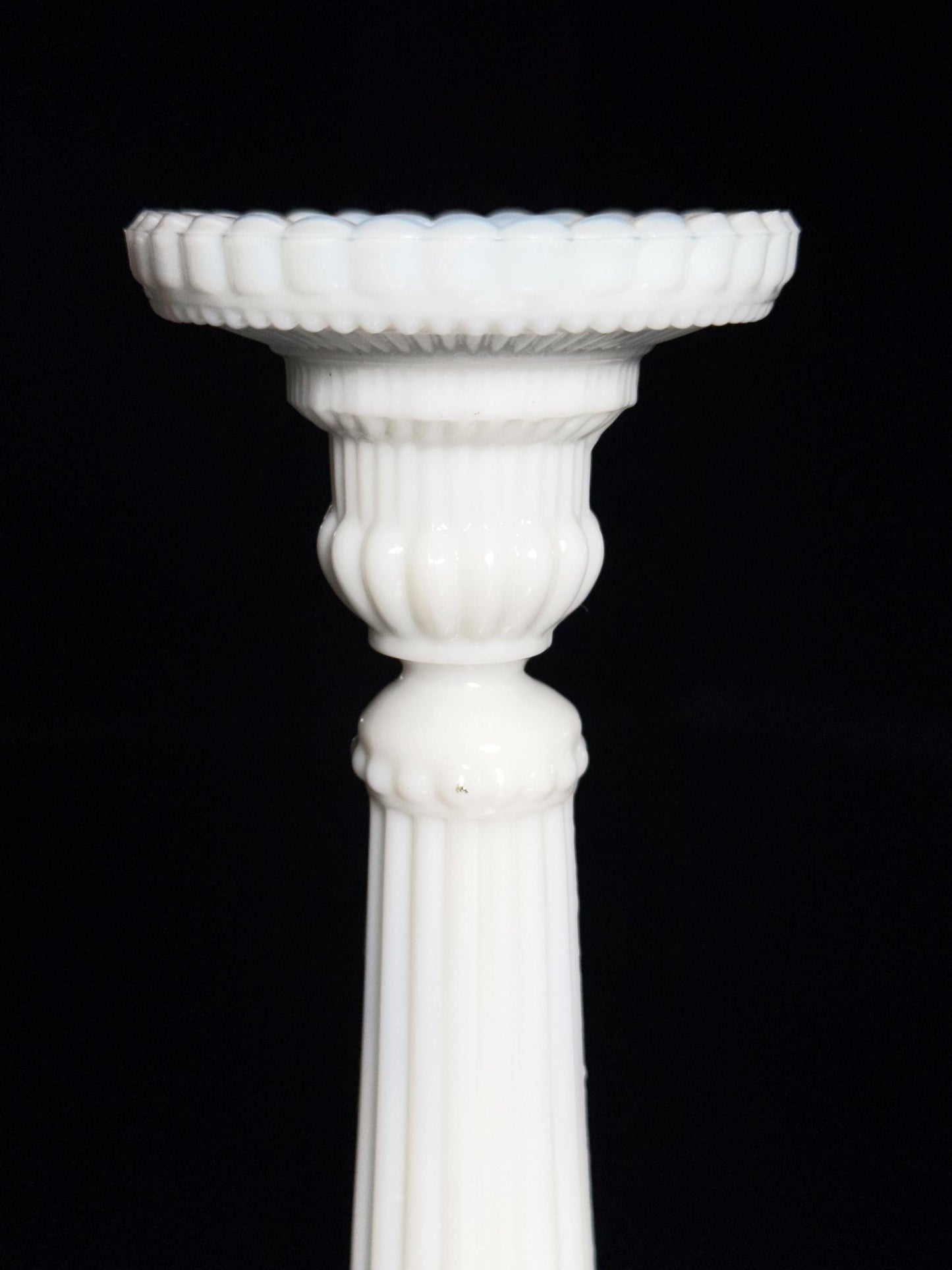 Vintage Kerzenhalter Vallérysthal Modell 3343 von Portieux 21cm Opalglas