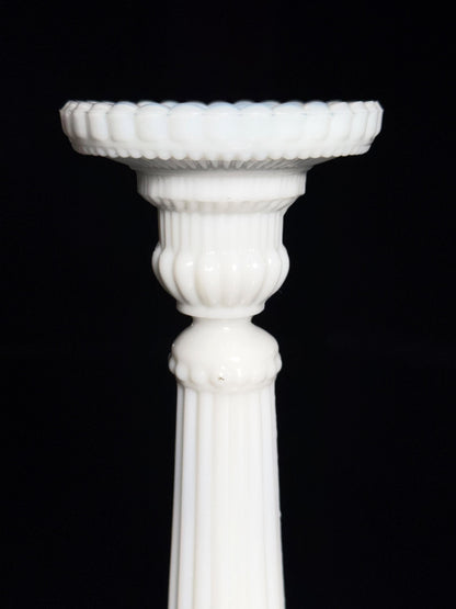 Vintage Kerzenhalter Vallérysthal Modell 3343 von Portieux 21cm Opalglas