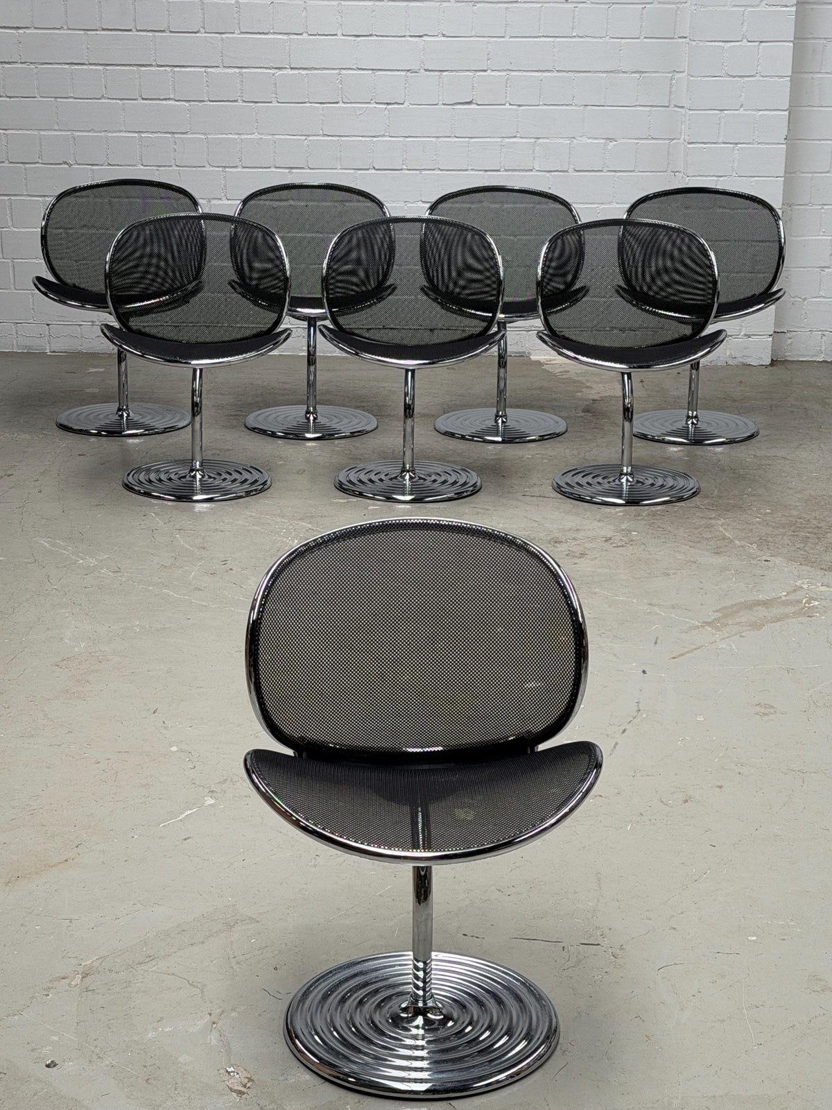 Set von 8 Vintage Drehstuhl "O-Line" von Herbert und Jutta Ohl für Wilkhahn