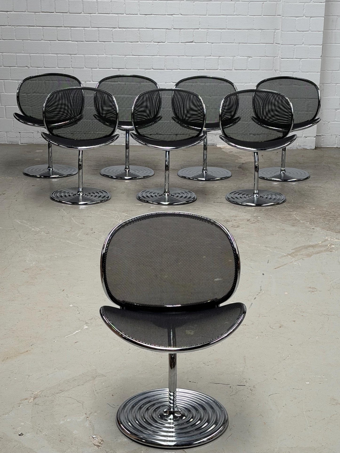 Set von 8 Vintage Drehstuhl "O-Line" von Herbert und Jutta Ohl für Wilkhahn