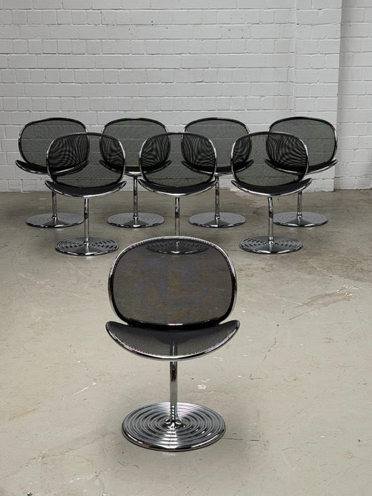 Set von 8 Vintage Drehstuhl "O-Line" von Herbert und Jutta Ohl für Wilkhahn